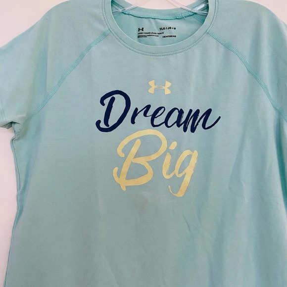 Under Armour Girls DREAM BIG Loose Heatgear Youth Tee Shirt - Picture 3 of 6